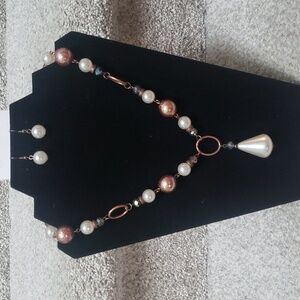 Copper and mutli pearl jewerly set